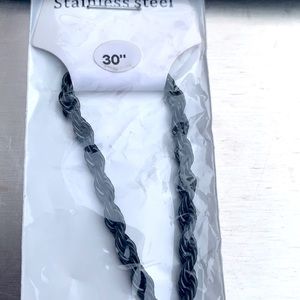 New 30” Black Stainless Neck Chain